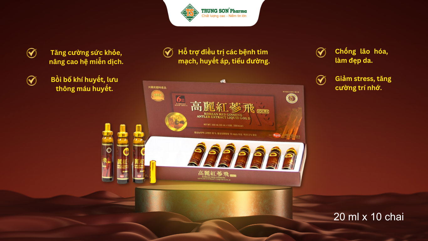 Chiết xuất hồng sâm nhung hươu Hàn Quốc - Korean Thien Red Ginseng Antler Extract Liquid Gold 