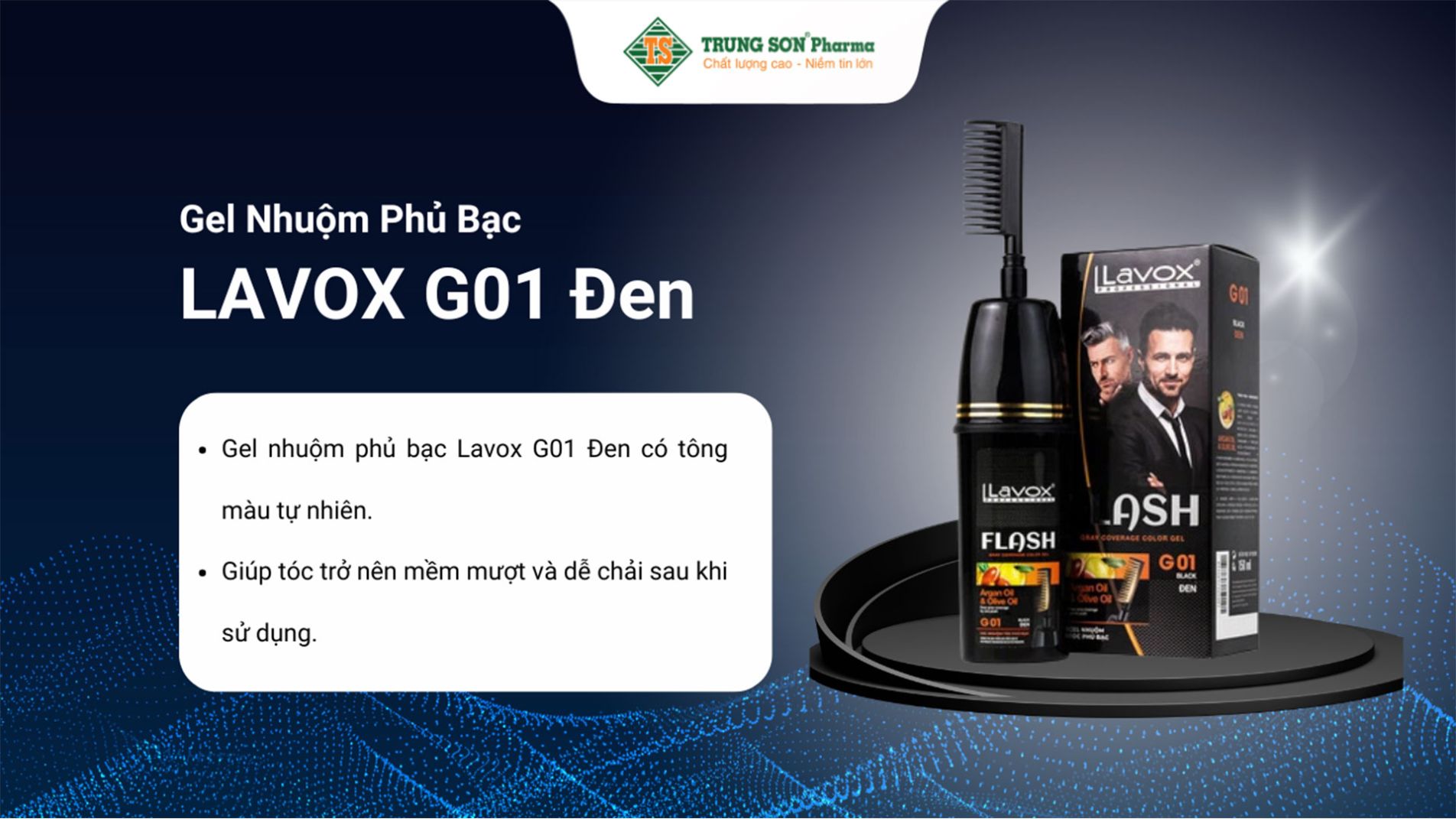 Gel nhuộm phủ bạc Lavox G01 Đen 