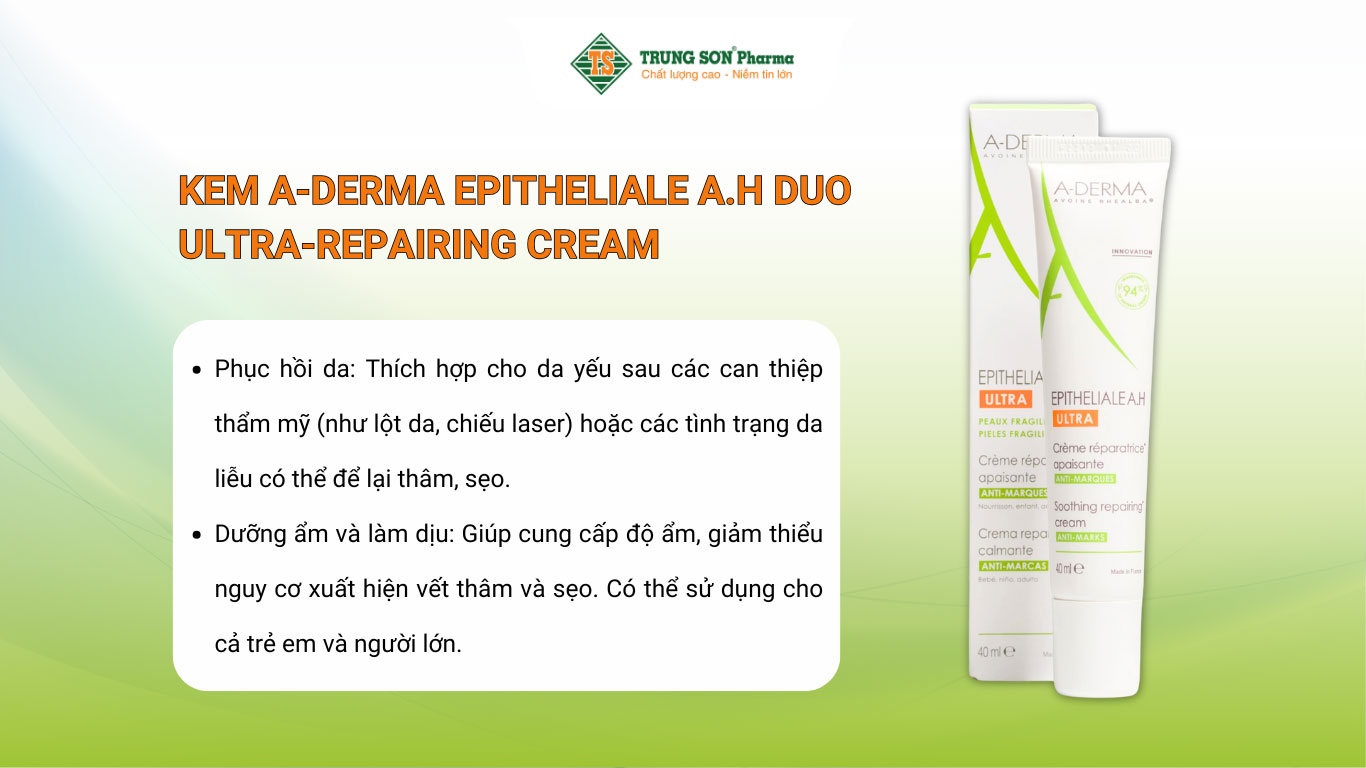 Kem A-Derma Epitheliale A.H Duo Ultra-Repairing Cream phục hồi da tổn thương