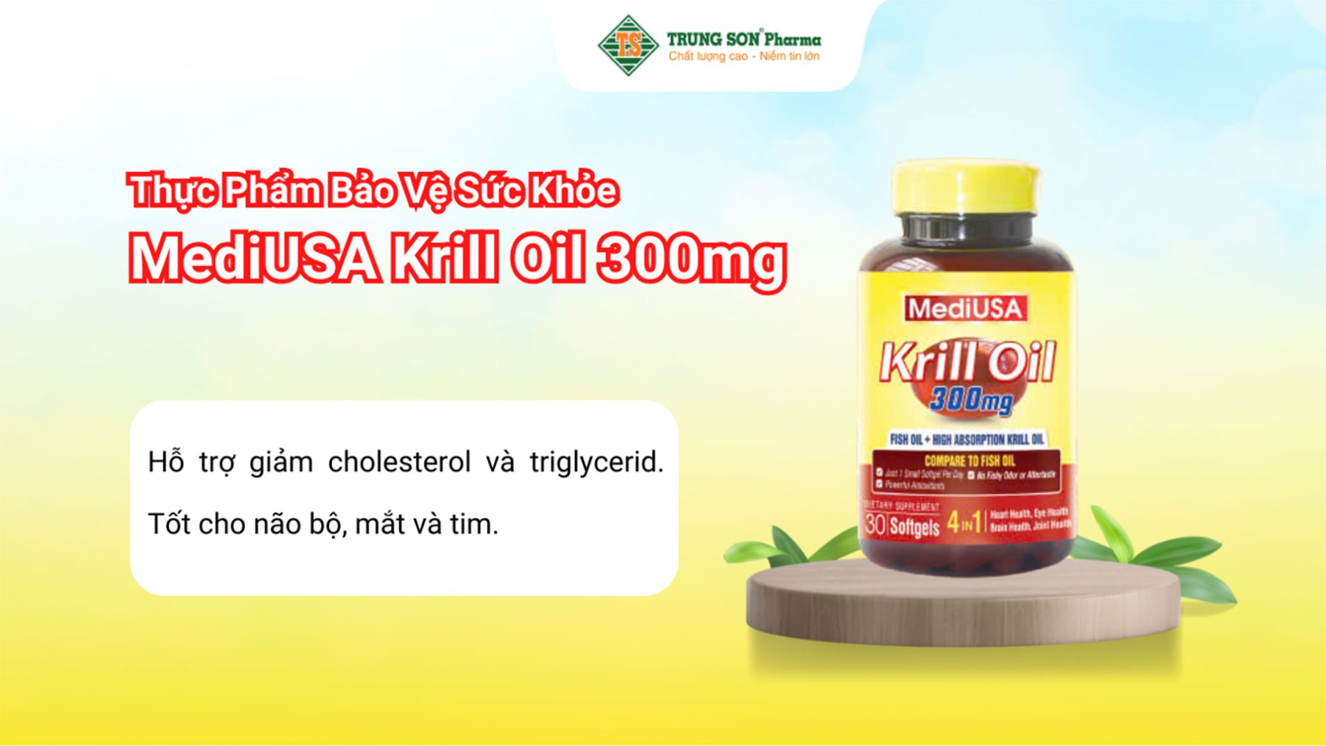 MediUSA Krill Oil hỗ trợ giảm Cholesterol và Triglycerid