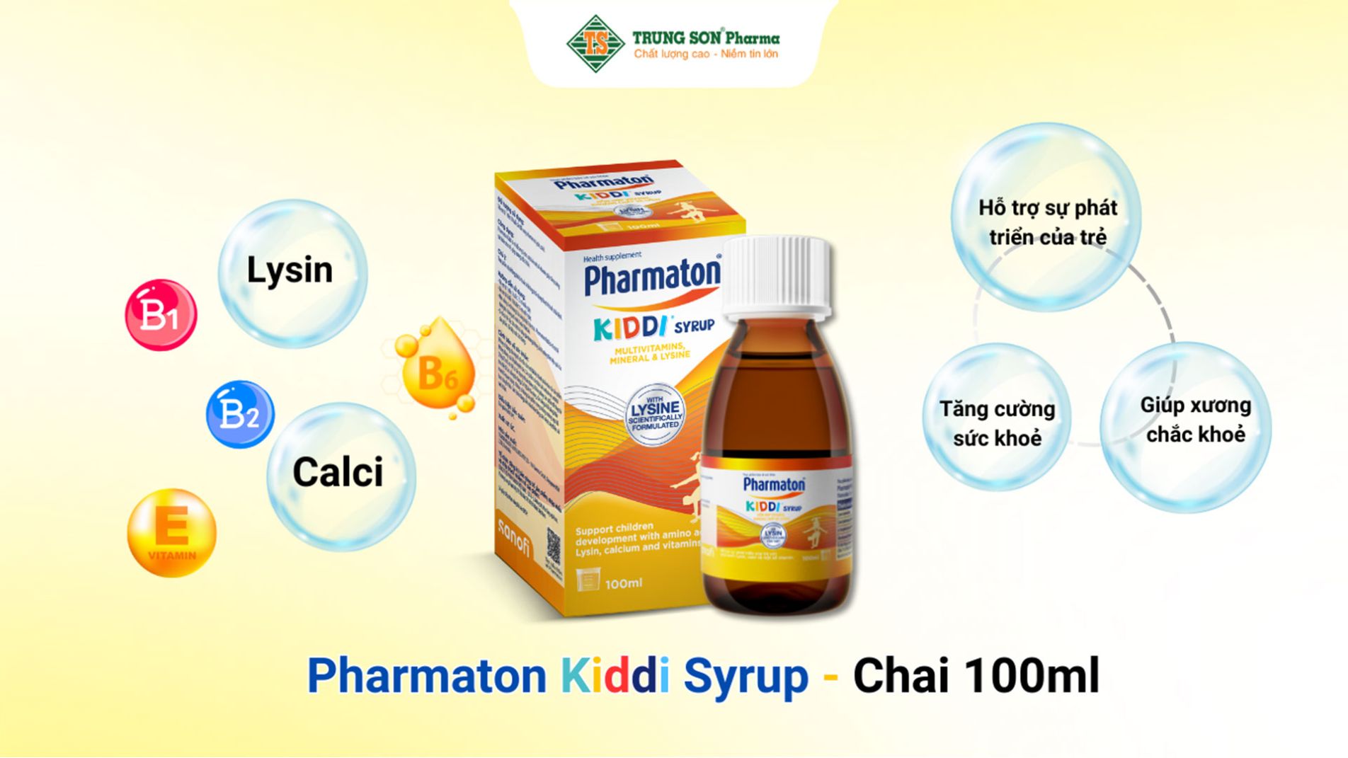 Thực phẩm bảo vệ sức khỏe Pharmaton Kiddi Syrup - Chai 100ml