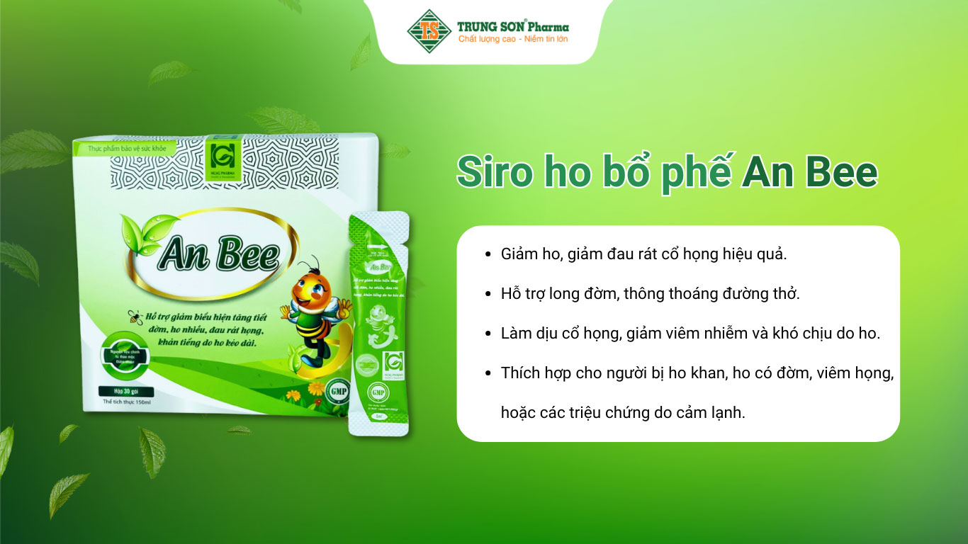 Siro ho bổ phế An Bee giảm ho, giảm đau rát cổ họng