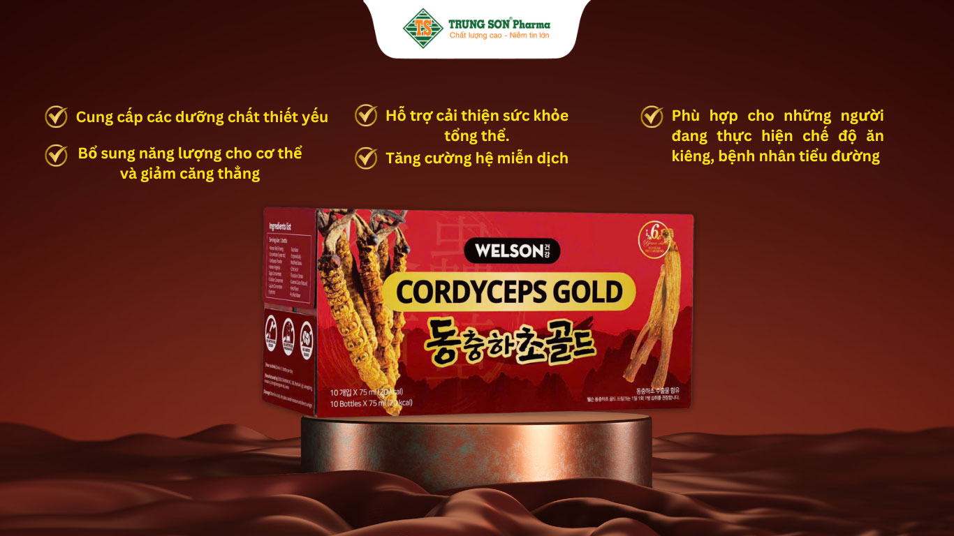 Nước uống Hồng Sâm Đông Trùng Hạ Thảo Welson Cordyceps Gold