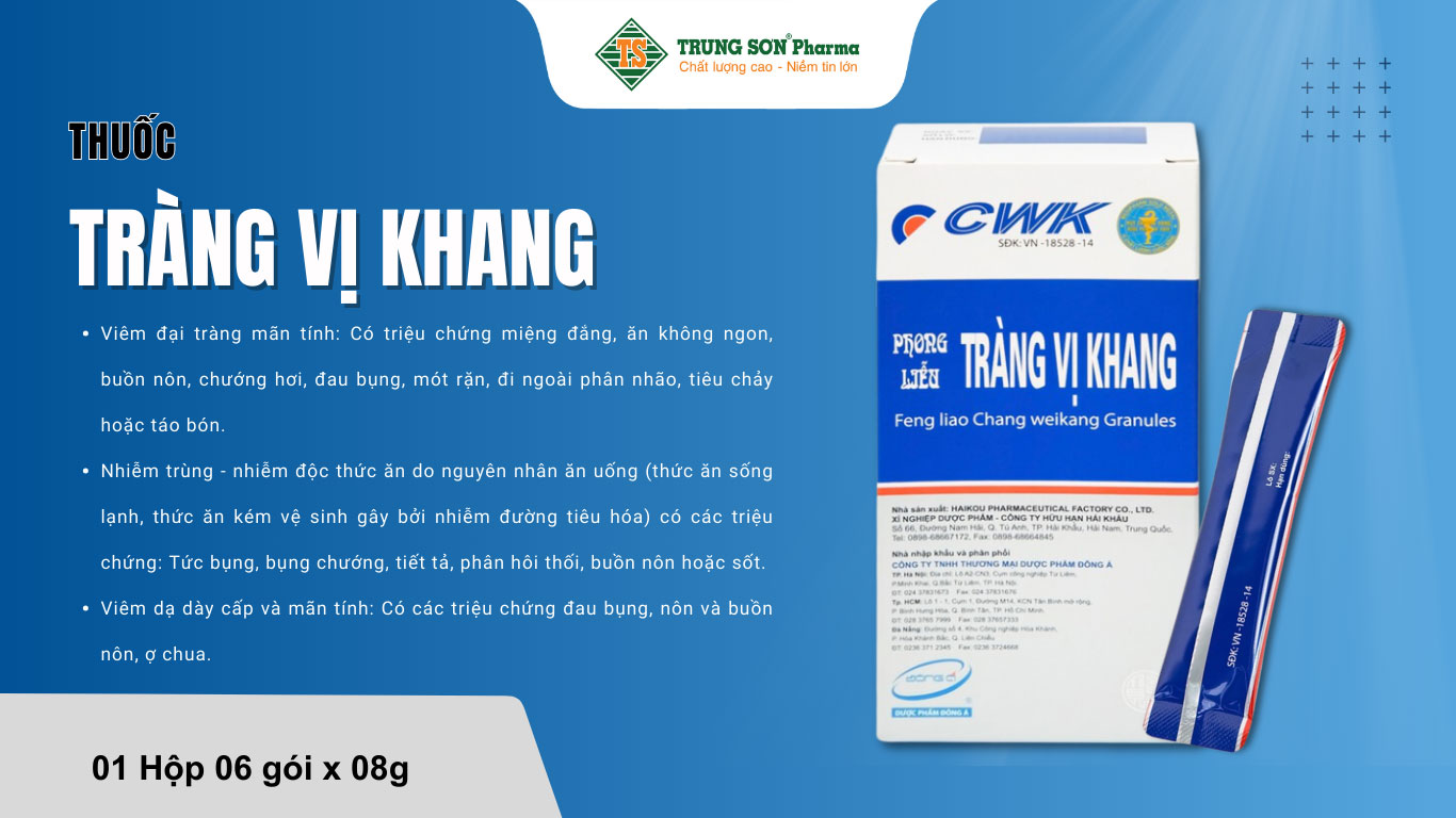 Thuốc Tràng Vị Khang điều trị viêm dạ dày và đại trạng cấp, mạn tính