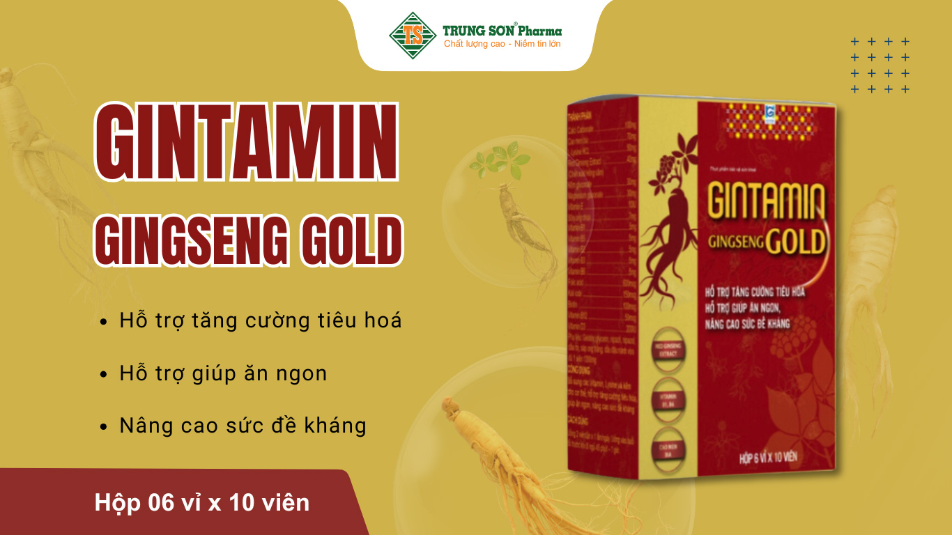 Gintamin Gingseng Gold cung cấp các vitamin, lysine và kẽm cho cơ thể