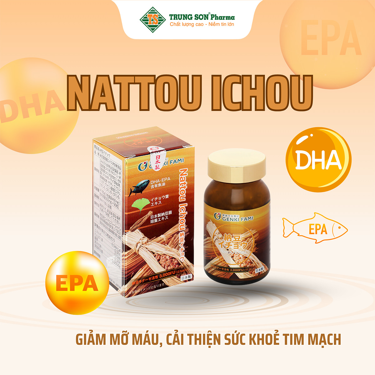 NATTOU ICHOU giảm mỡ máu, cải thiện sức khoẻ tim mạch