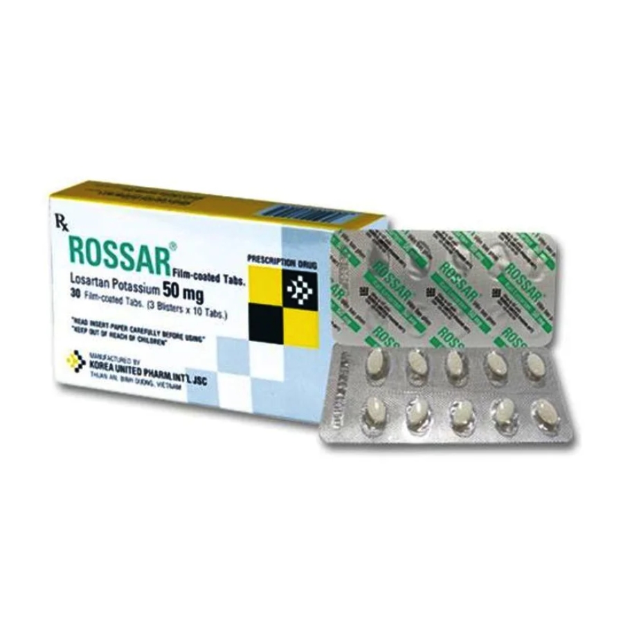 Thuốc Rossar 50mg điều trị tăng huyết áp