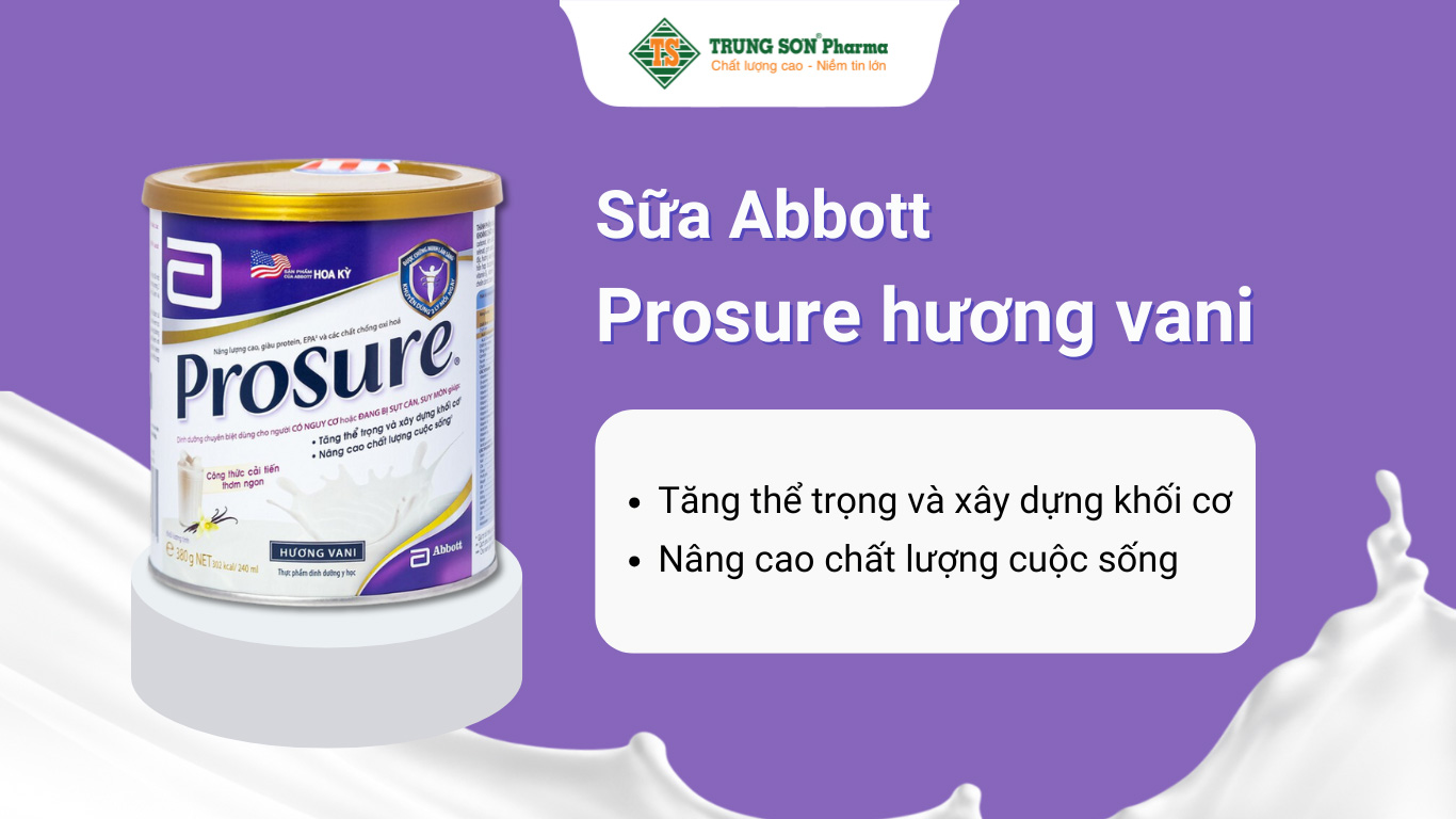 Sữa Abbott Prosure hương vani - Giải pháp cho người suy nhược cơ thể