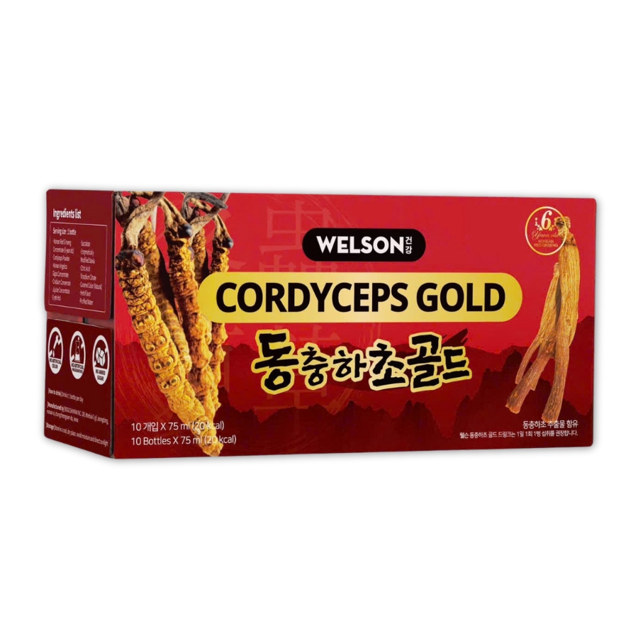 Nước uống Đông Trùng Hạ Thảo - Welson Cordyceps Gold - Hộp 10 Chai (75ml)