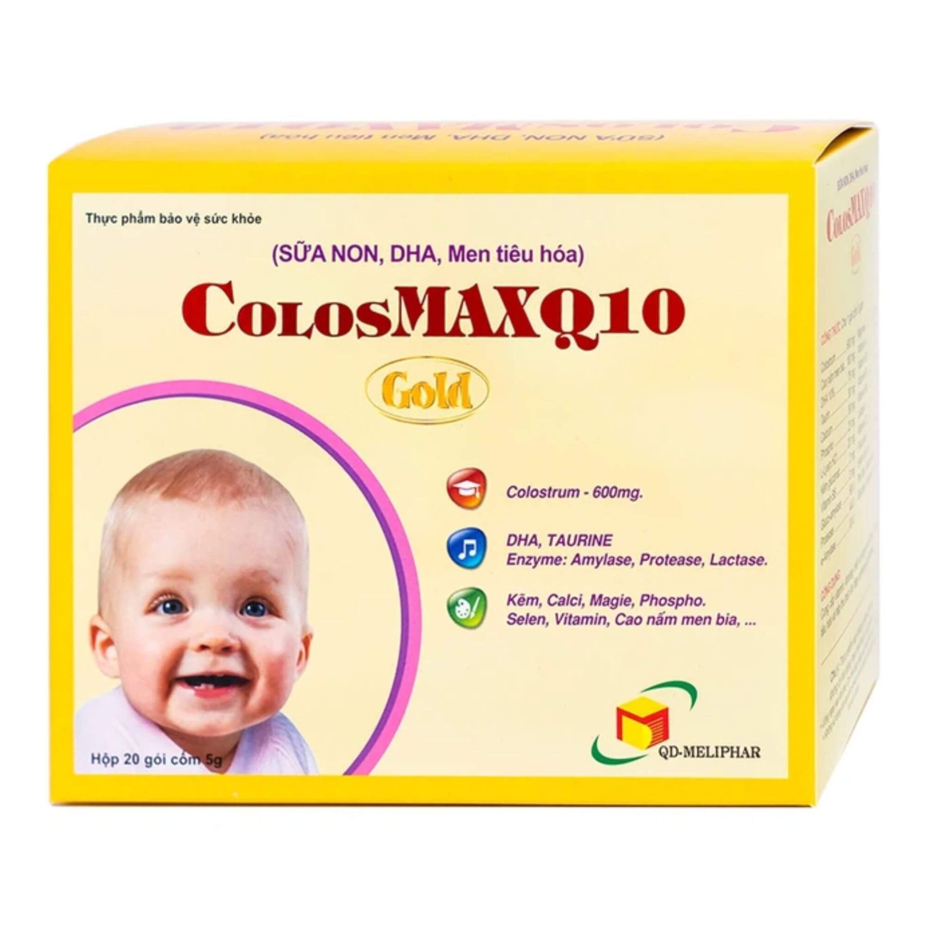 Cốm Colosmax Q10 gold – Bổ sung sữa non, hỗ trợ tiêu hóa & tăng cường đề kháng