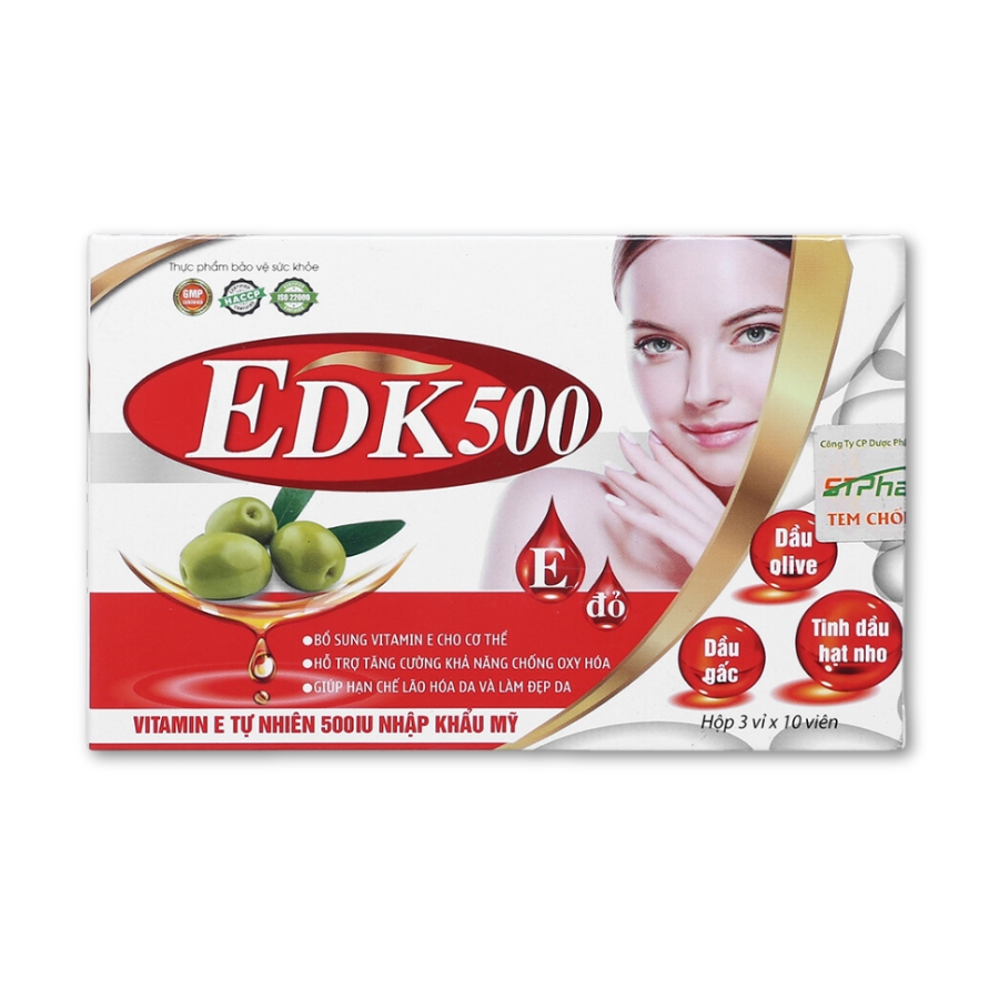 Viên uống EDK500 bổ sung Vitamin E