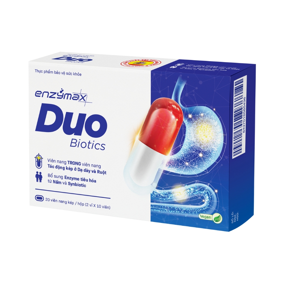 Enzymax Duo Biotics Giảm Chứng Đầy Bụng Khó Tiêu, Giảm Rối Loạn Tiêu Hoá (Hộp 20 viên)