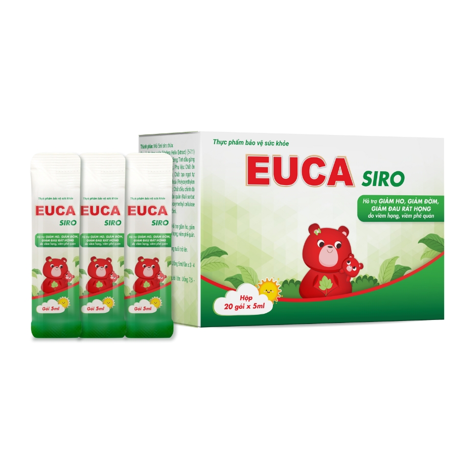 Euca Siro - Hỗ Trợ Giảm Ho, Đờm và Đau Họng (Hộp 20 gói)