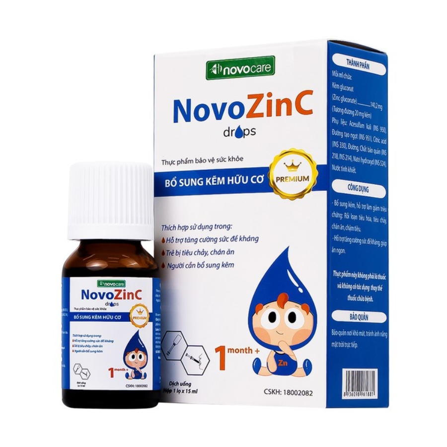 NovoZinc Drops 15ml - Bổ sung kẽm hữu cơ, tăng đề kháng giúp bé ăn ngon