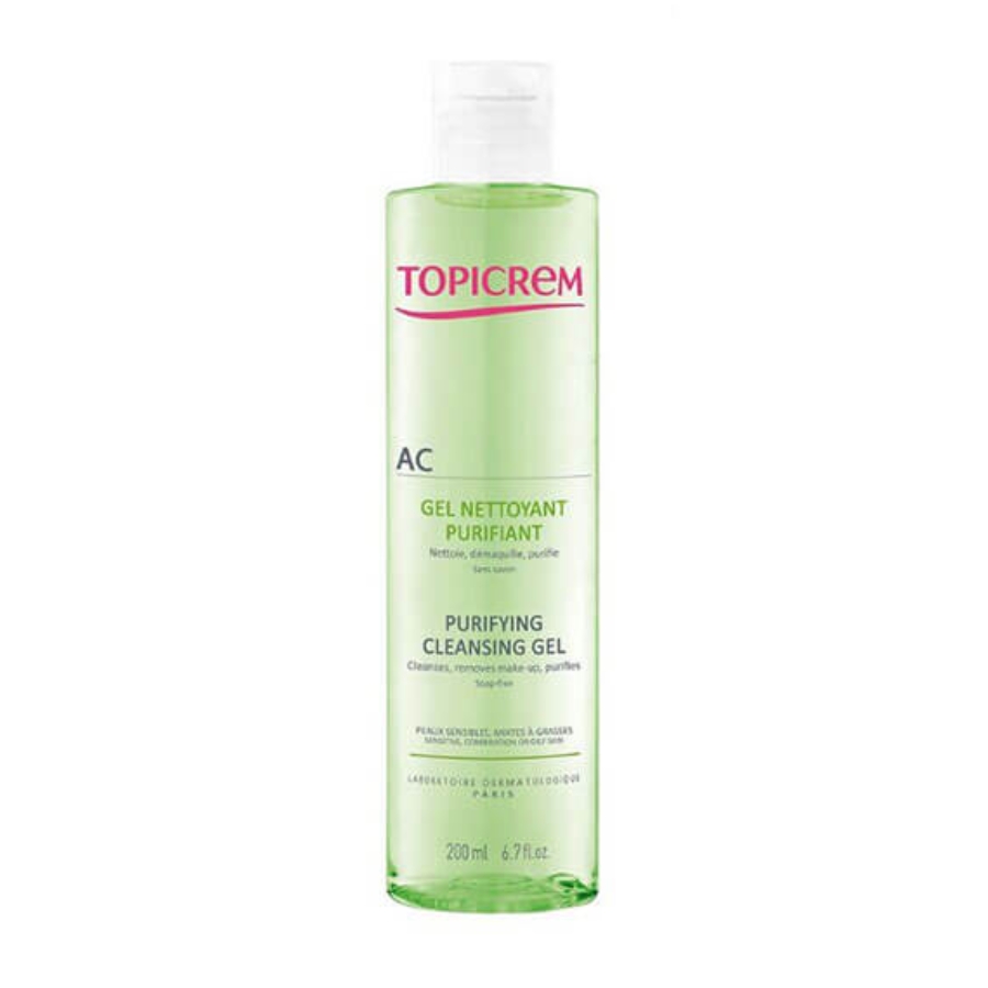 Topicrem AC Purifying Cleansing Gel - Sữa Rửa Mặt Dịu Nhẹ Cho Da Hỗn Hợp Dầu 200ml