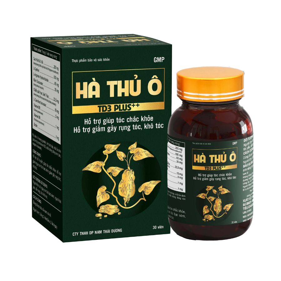 Hà Thủ Ô TD3 Plus Hỗ trợ bổ huyết, giúp tóc chắc khỏe (Hộp 30 viên)