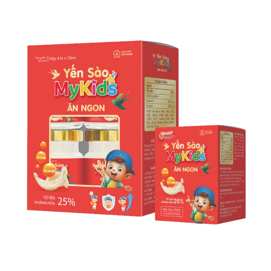 Yến Sào Mykids Ăn Ngon - Bổ Sung Dinh Dưỡng Cho Trẻ Em (Hộp 04 Lọ)