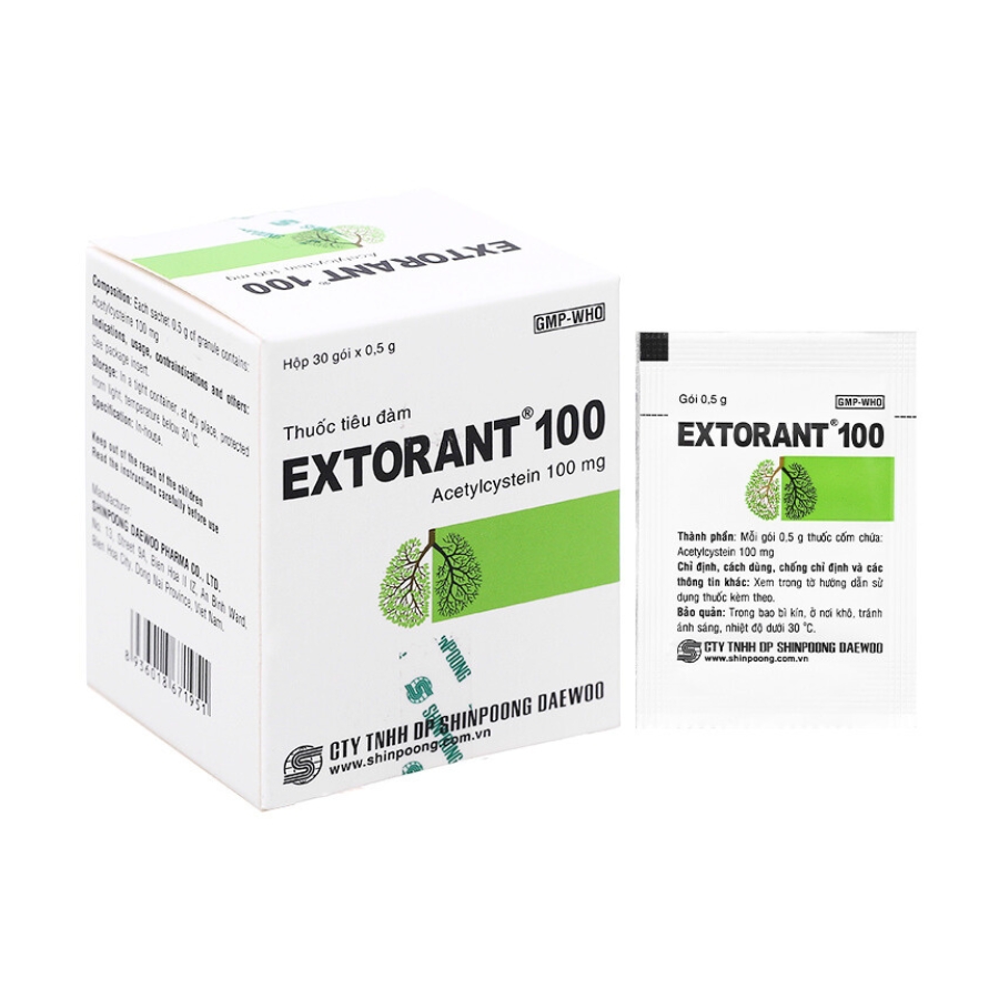 Thuốc cốm Extorant tiêu đàm giúp long đờm, làm loãng dịch nhầy (Hộp 30 gói)