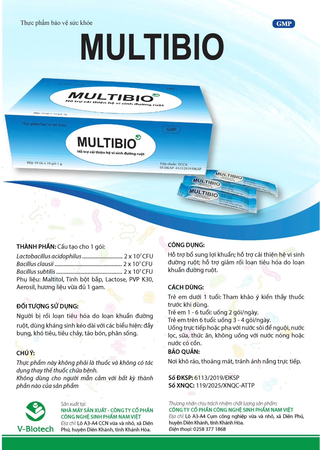 Thực phẩm bảo vệ sức khỏe MULTIBIO - Hộp 100 gói