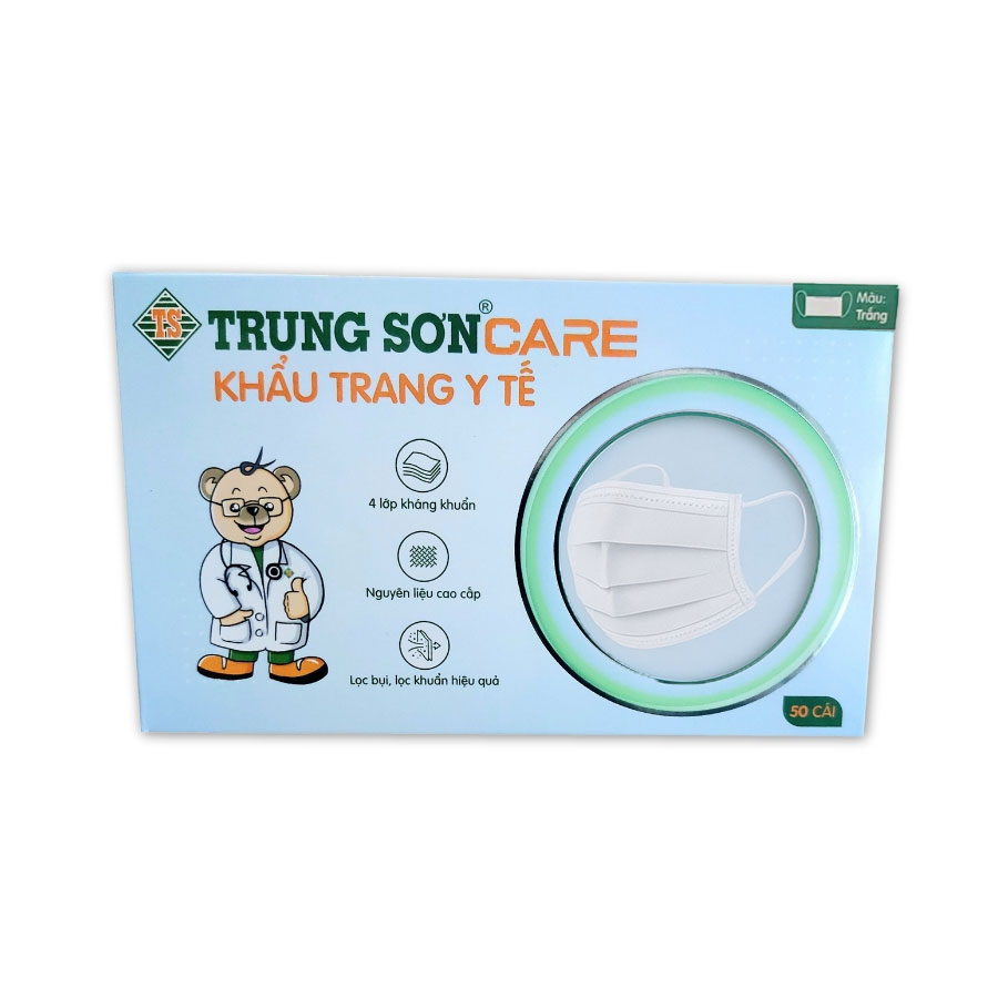 Khẩu trang y tế Trung Sơn màu trắng