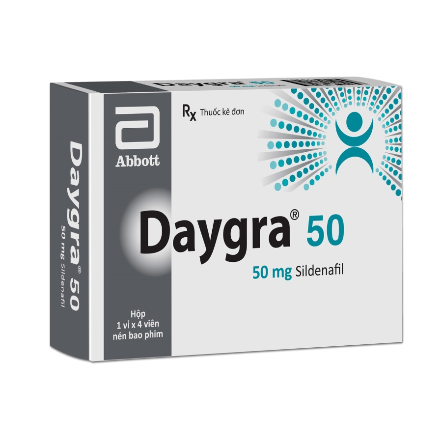 Thuốc Daygra 50 Điều Trị Rối Loạn Cương Dương (Hộp 1 Vĩ X 4 Viên)