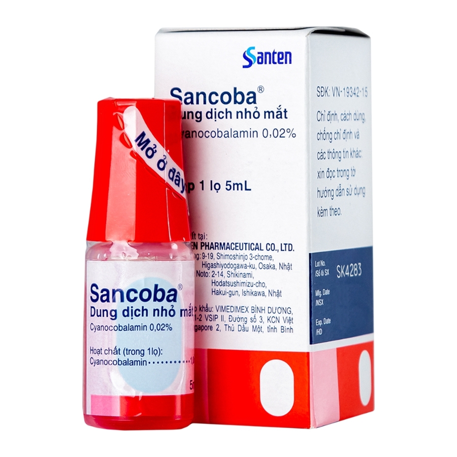 Dung dịch nhỏ mắt Sancoba Santen hỗ trợ cải thiện mỏi mắt do điều tiết (5ml)