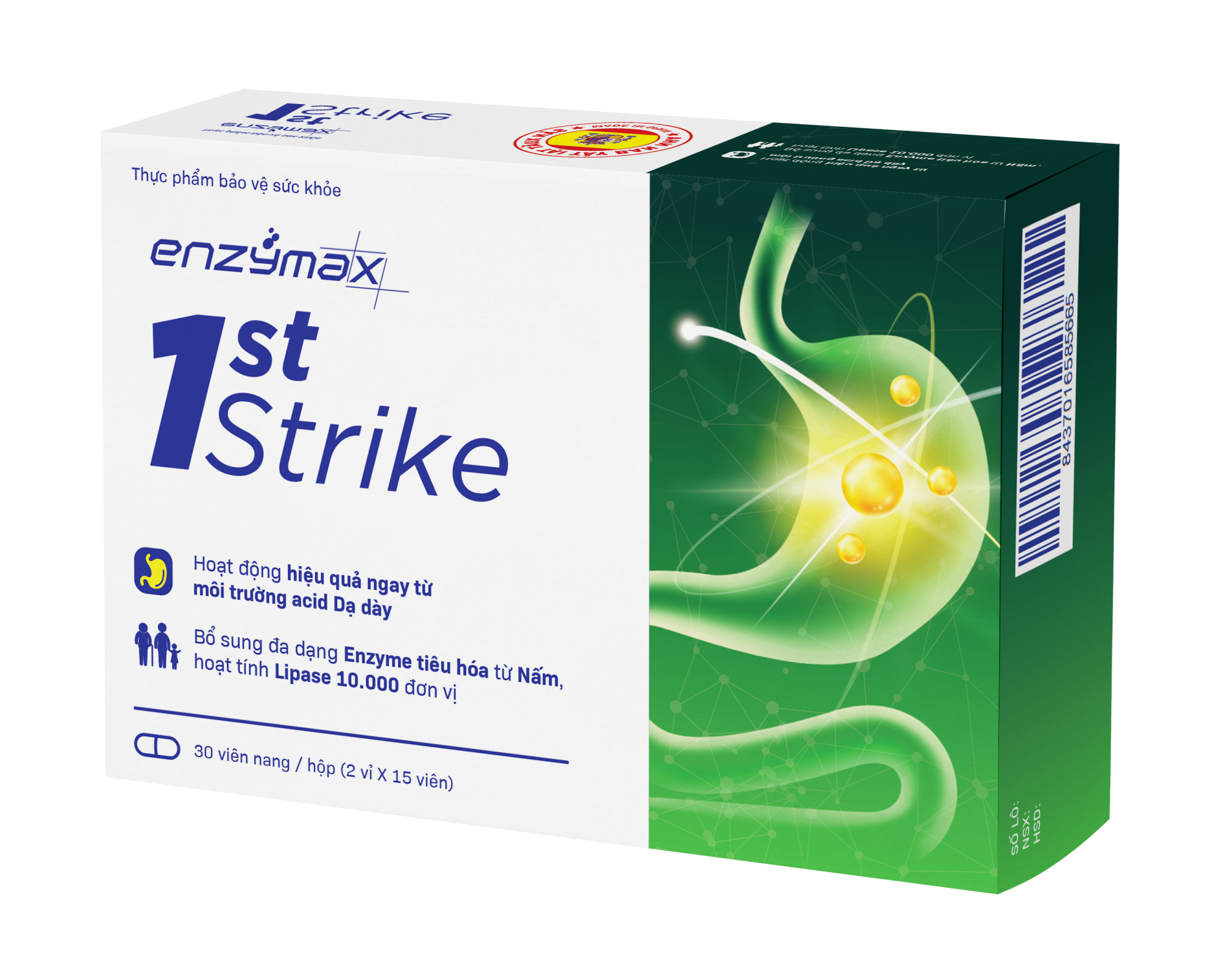 Enzymax First Strike Hỗ Trợ Giảm Chứng Đầy Bụng, Khó Tiêu