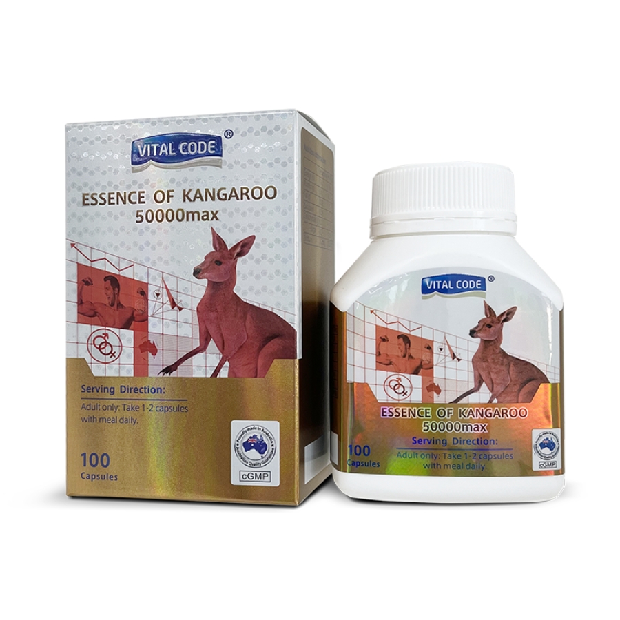 Thực phẩm bảo vệ sức khỏe Kangaroo Essence 50000 Max Vital Code (Hộp 100 viên)