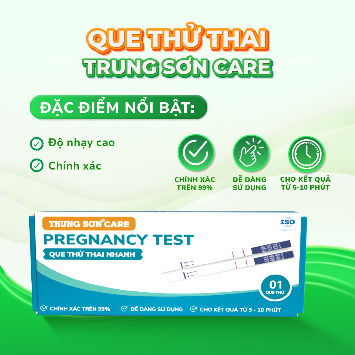Que Thử Thai Nhanh Trung Sơn Care