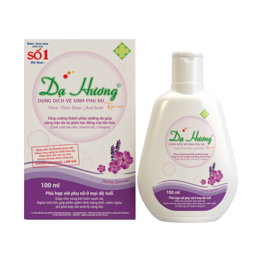Dung dịch vệ sinh phụ nữ Dạ Hương Lavender Hoa Linh làm sạch, khử mùi vùng kín (100ml)