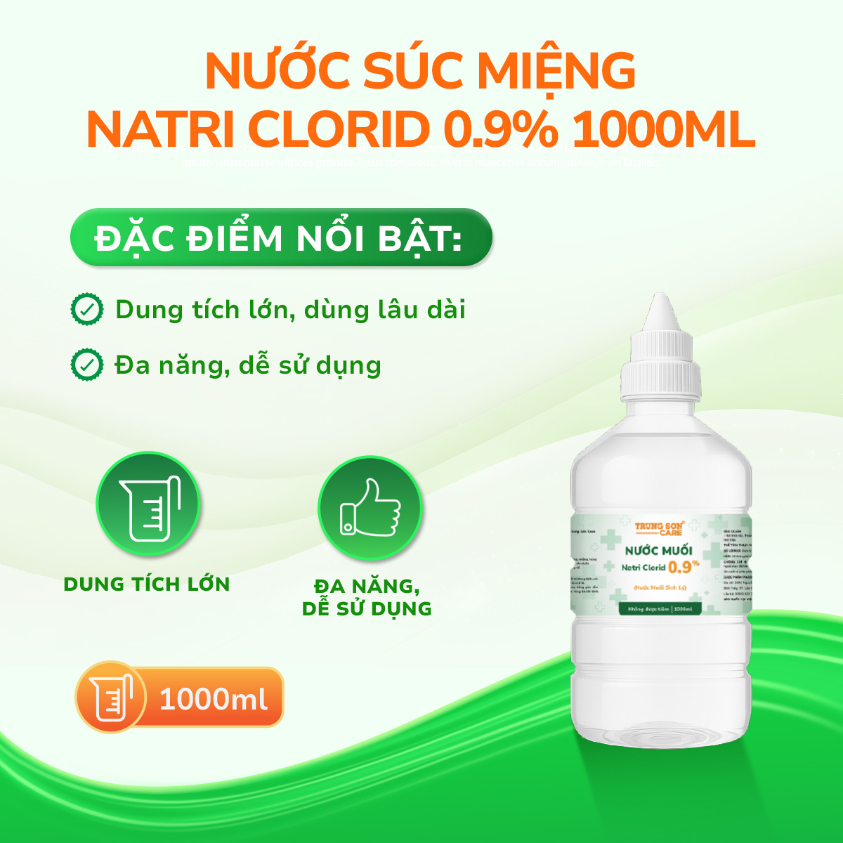 Nước muối sinh lý Nacl 0.9% Trung Sơn Care