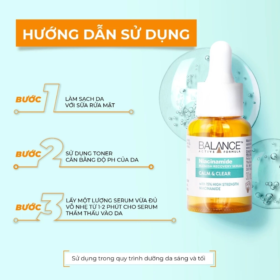 Hướng dẫn sử dụng Serum ngừa mụn mờ thâm Balance  