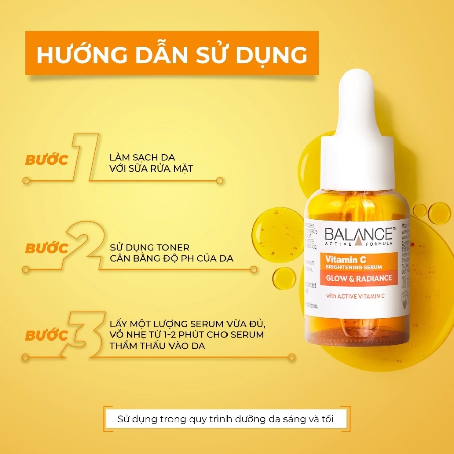 Hướng dẫn sử dụng Serum Sáng Da Mờ Thâm Balance 