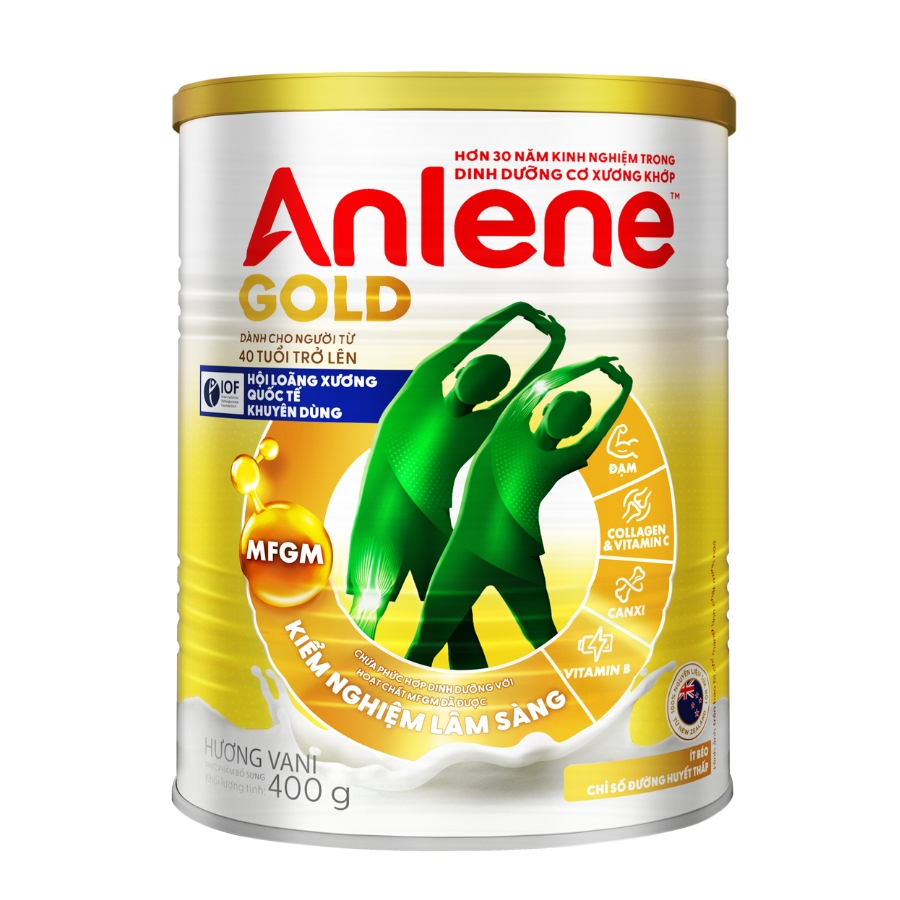 Sữa bột Anlene Gold Hương Vani - Hỗ trợ tăng cường sức khỏe cơ xương khớp (400g)