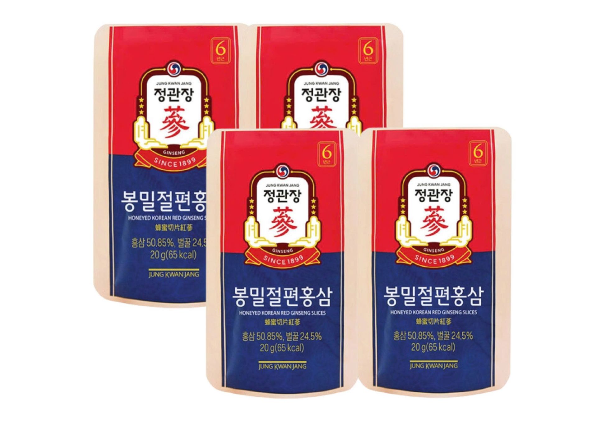 Thực phẩm bảo vệ sức khoẻ Hồng sâm lát tẩm mật ong JKJ (04 gói)
