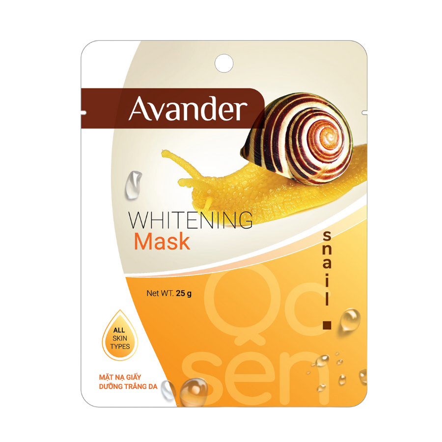 Mặt nạ giấy dưỡng trắng da tinh chất Ốc sên Avander 25g