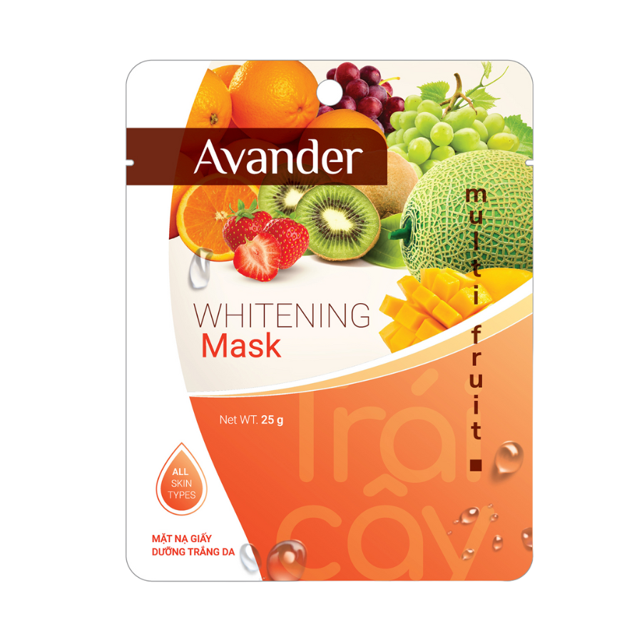 Mặt nạ giấy dưỡng trắng da tinh chất Trái cây tổng hợp Avander 25g