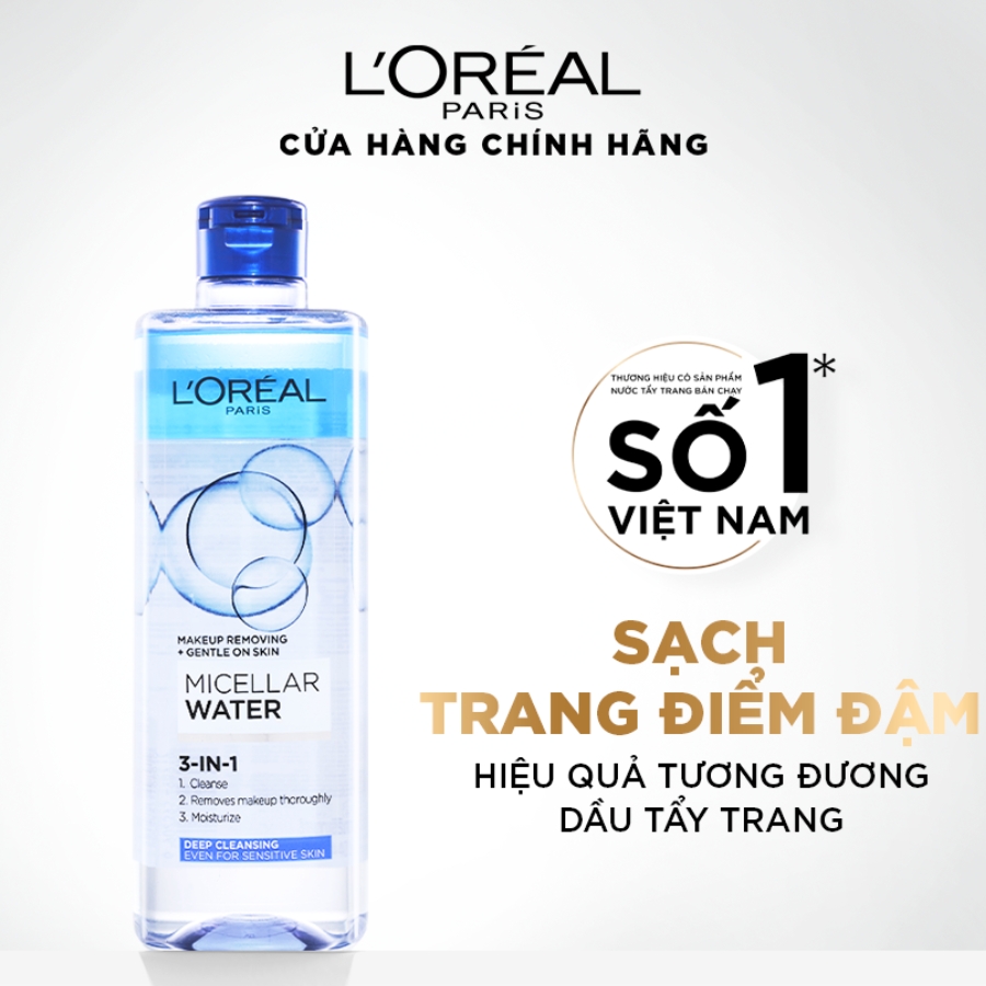 Nước Tẩy Trang LOreal làm sạch sâu lớp trang điểm