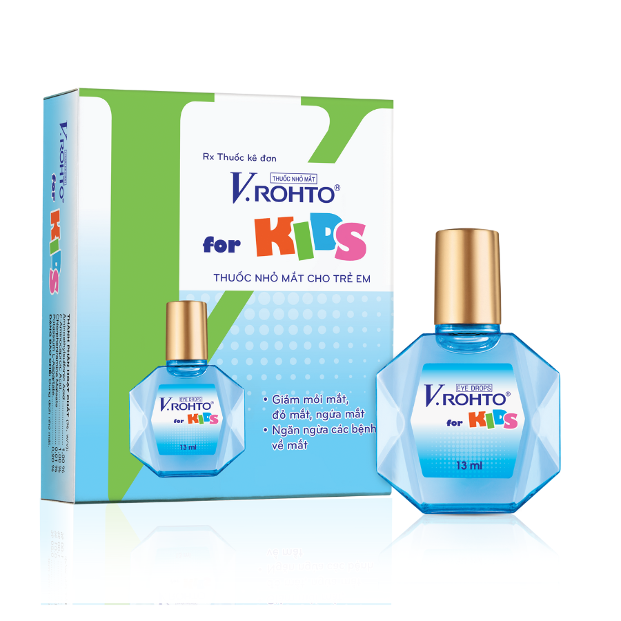 Thuốc nhỏ mắt V.Rohto For Kids giảm mỏi mắt, đỏ mát, ngứa mắt (13ml)