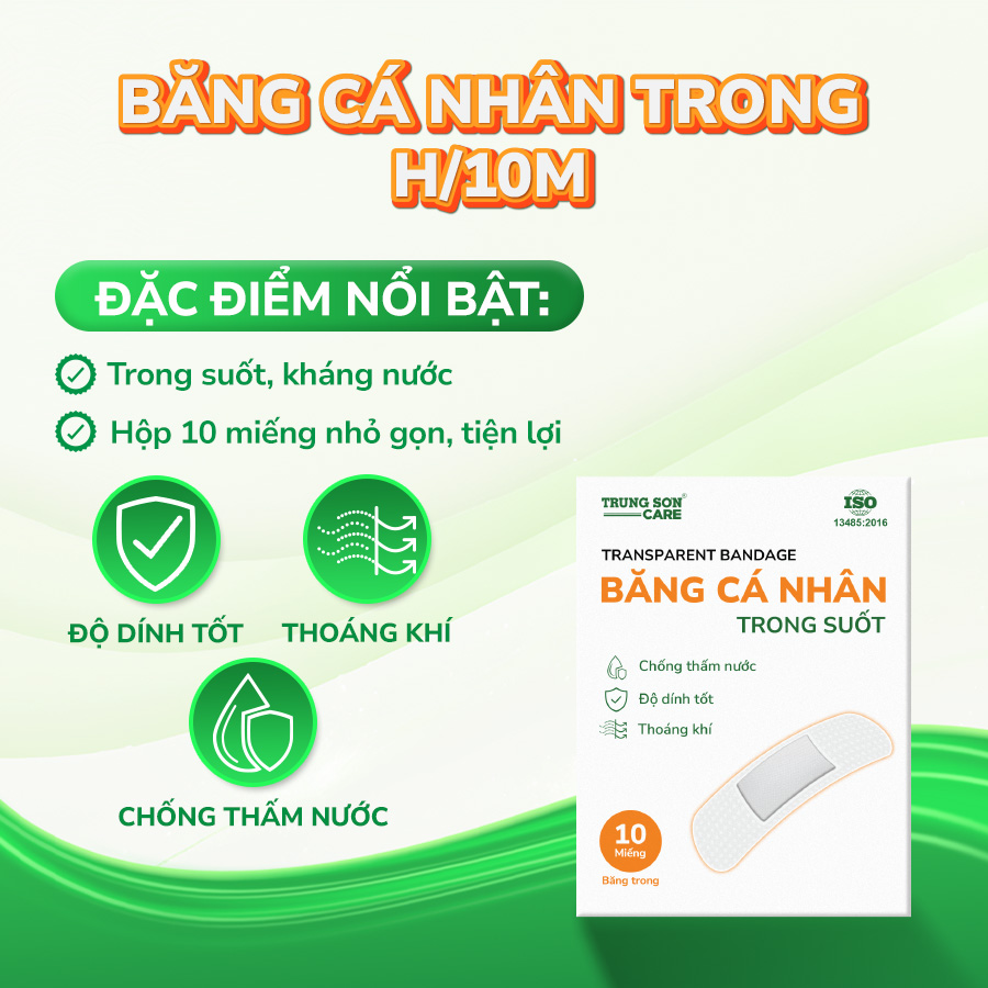 Băng Cá Nhân Trong Suốt Trung Sơn Care - 10 Miếng
