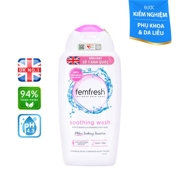 Dung dịch vệ sinh phụ nữ Femfresh Soothing Wash 250ml