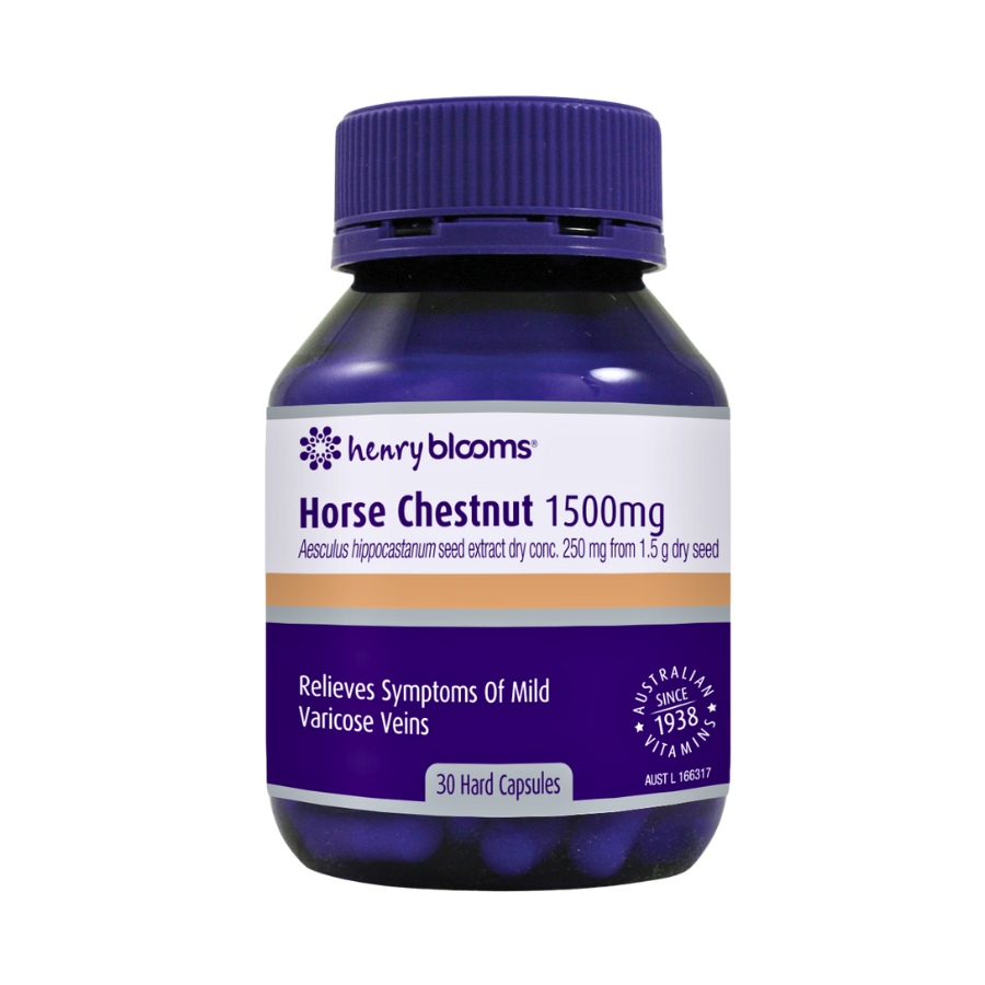 Henry Blooms Horse Chestnut - Hỗ trợ giảm triệu chứng suy giãn tĩnh mạch  (30 viên)