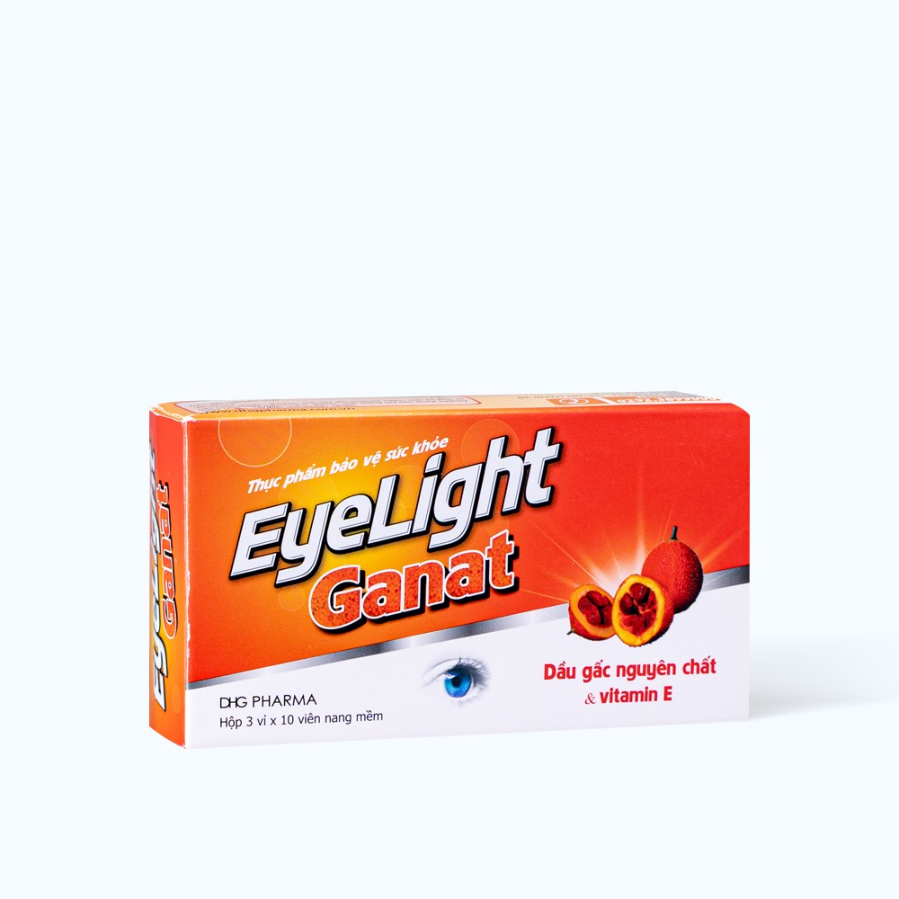 Thực phẩm bảo vệ sức khỏe viên nang mền Eyelight Ganat - Hỗ trợ bảo vệ mắt, cải thiện thị lực (30 Viên)