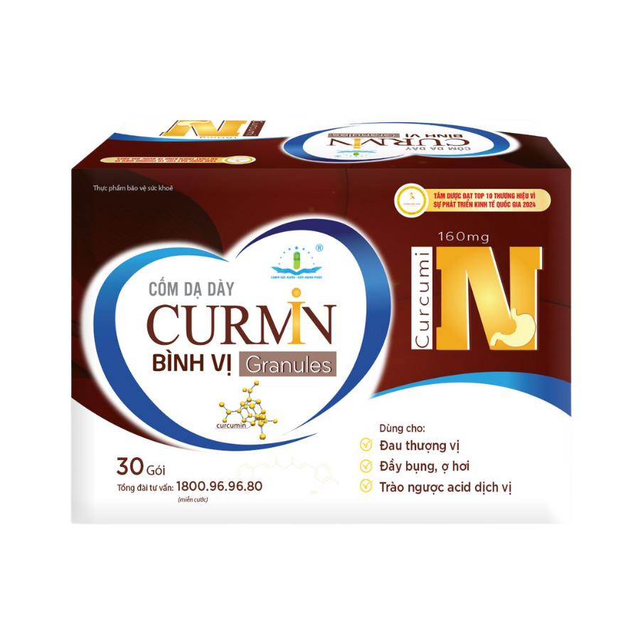 Cốm dạ dày Curmin Bình Vị hỗ trợ giảm đau rát thượng vị, ợ hơi, ợ chua (30 gói)