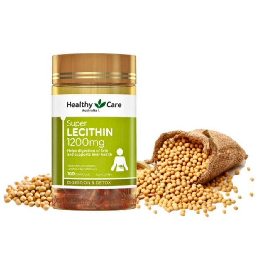 Healthy Care Super Lecithin 1200mg Capsules - Hỗ trợ cải thiện chức năng gan (100 viên)