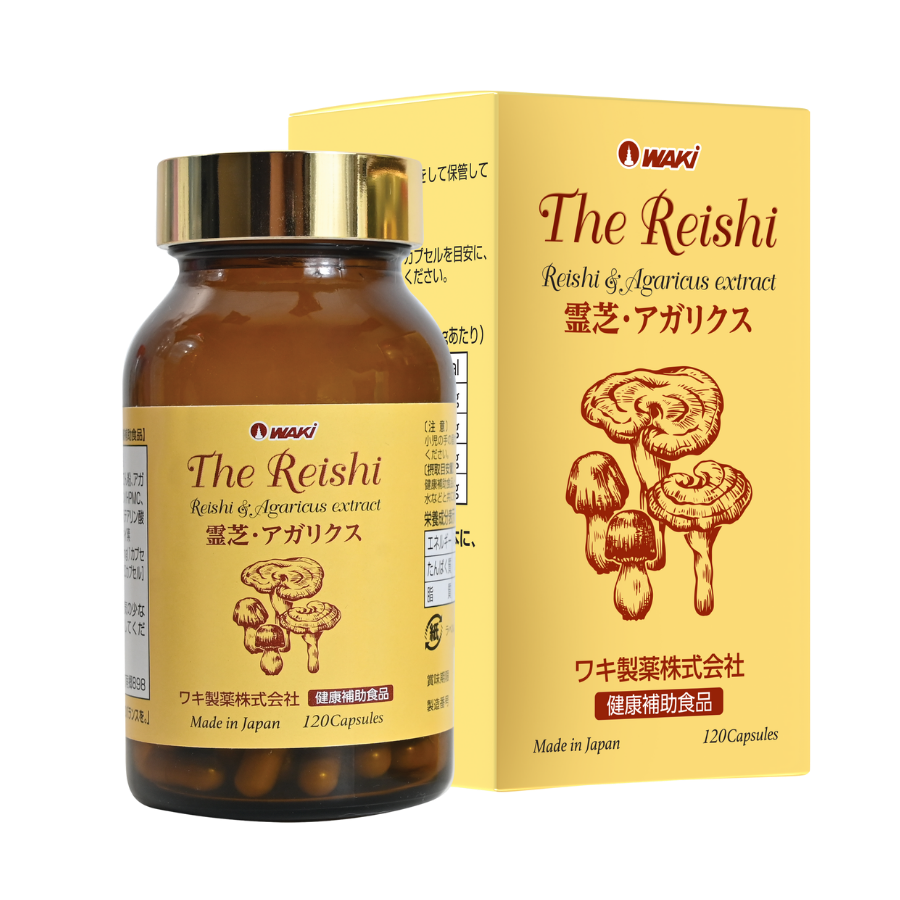  Nấm linh chi THE REISHI hỗ trợ tăng cường miễn dịch, hỗ trợ bảo vệ gan (Hộp 120 viên)